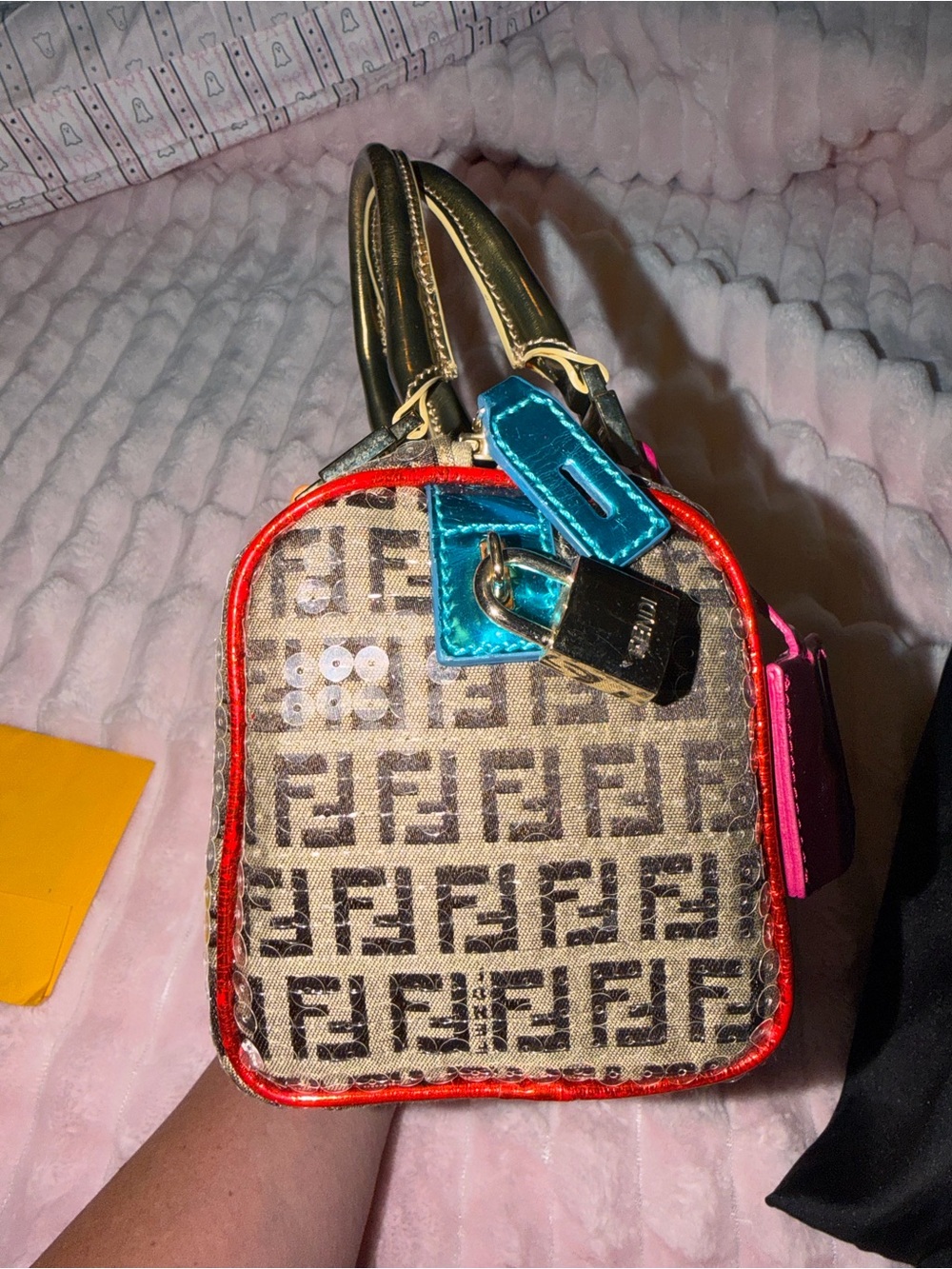 Zucchino Sequin-Embellished Bauletto Boston Bag - Picture 5 of 13